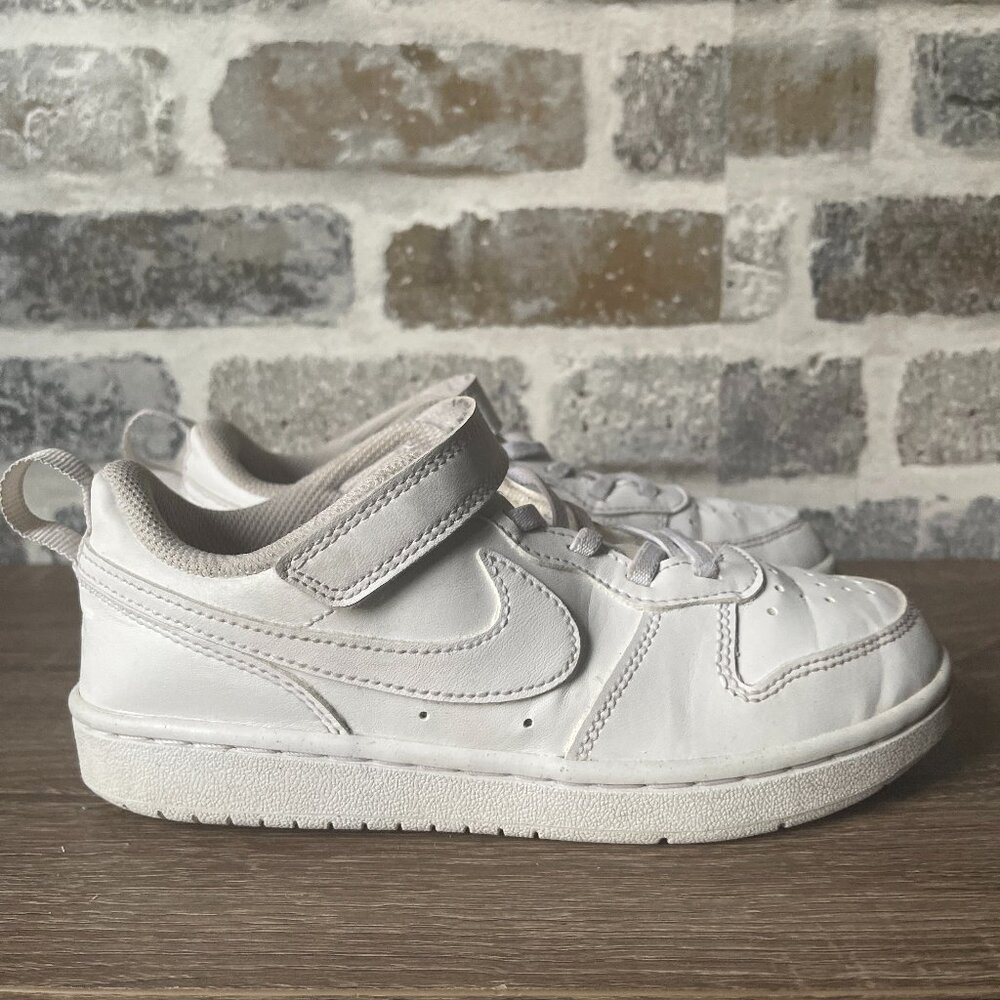 Boys Nike Court Borough Low 2 – Triple White (Size 1.5 Y)